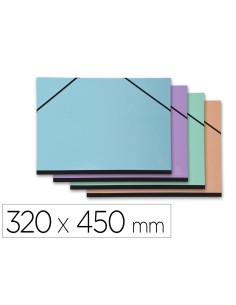 Carpeta dibujo exacompta aquarel 320x450 mm con gomas sin solapas colores pastel surtidos