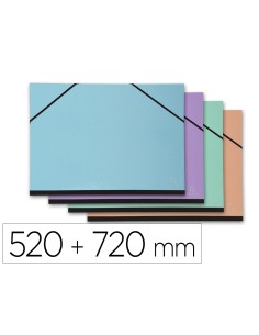 Carpeta dibujo exacompta aquarel 520x720 mm con gomas colores pastel surtidos