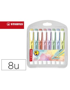 Rotulador stabilo fluorescente swing cool pastel estuche de 8 unidades colores surtidos