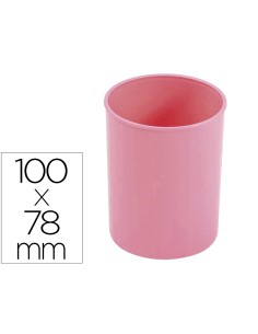 Cubilete portalapices faibo plastico color rosa pastel 78 mm diametro x 100 mm alto