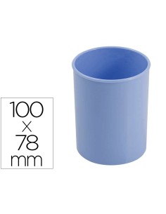 Cubilete portalapices faibo plastico color azul pastel 78 mm diametro x 100 mm alto