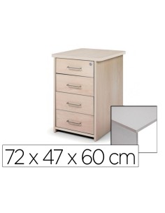 Cajonera rocada con 4 cajones serie store 72x47x60 acabado ab02 aluminio gris