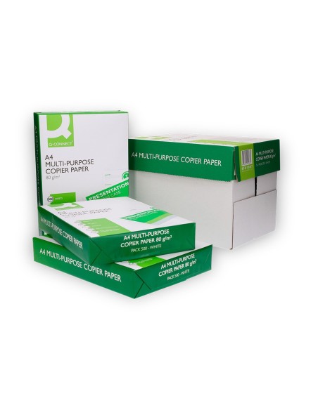 Papel fotocopiadora q-connect din a4 80 gramos paquete de 500 hojas