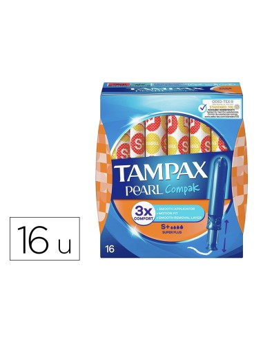 Tampon tampax pearl compak super plus caja de 16 unidades