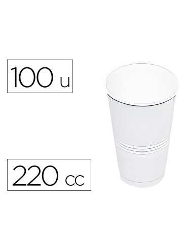 Vaso de plastico blanco 220 cc paquete de 100 unidades