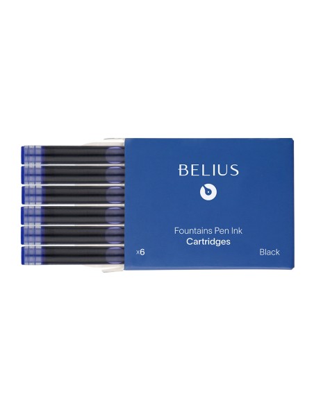 Tinta estilografica belius azul caja 6 cartuchos