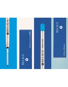 Recambio boligrafo belius azul 08 mm caja 3 unidades