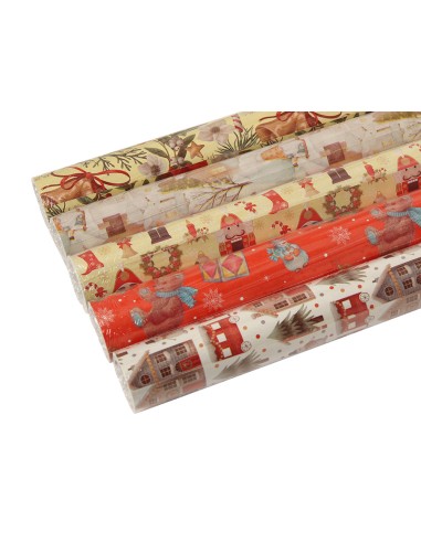 Papel de regalo liderpapel navidad rollo ancho 70 cm longitud 2 mt gramaje 60 gr disenos surtidos
