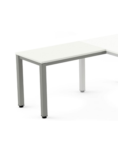 Ala para mesa rocada serie executive 60x100 cm derecha o izquierda acabado ad04 aluminio blanco