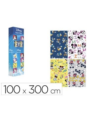 Papel de regalo basika disney rollo de 100 x 300 cm modelos surtidos