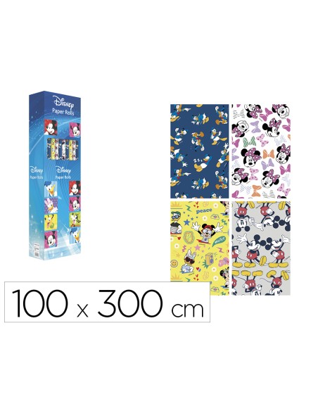 Papel de regalo basika disney rollo de 100 x 300 cm modelos surtidos