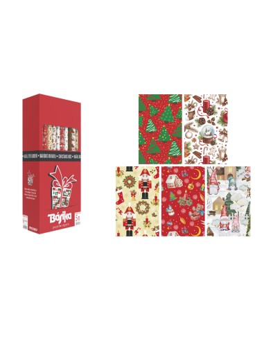 Papel de regalo basika navidad rollo de 70 x 500 cm modelos surtidos