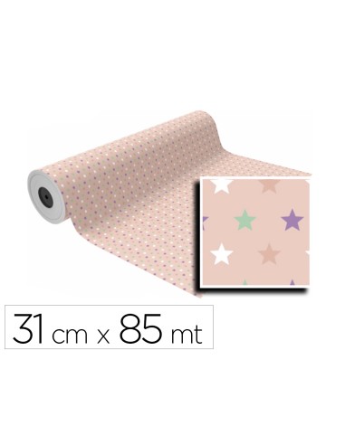 Papel de regalo basika in2104 d bobina ancho 31 cm longitud 85 m peso 2 kg gramaje 60 gr