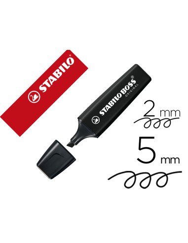 Rotulador stabilo boss pastel fluorescente nature colors negro