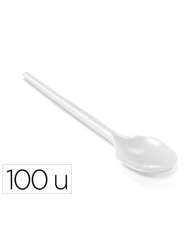 Cucharilla de plastico blanco reutilizable paquete de 100 unidades