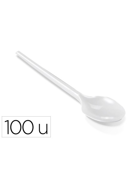 Cucharilla de plastico blanco reutilizable paquete de 100 unidades