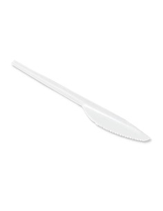 Cuchillo de plastico blanco reutilizable paquete de 100 unidades