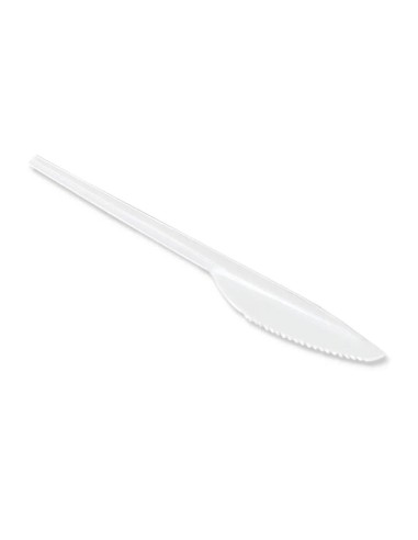 Cuchillo de plastico blanco reutilizable paquete de 100 unidades