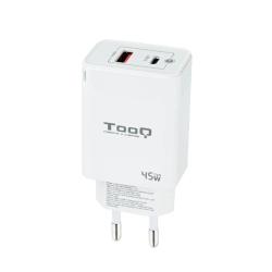 Tooq Cargador pared GAN USB-C/PD+USB-A/QC 45W