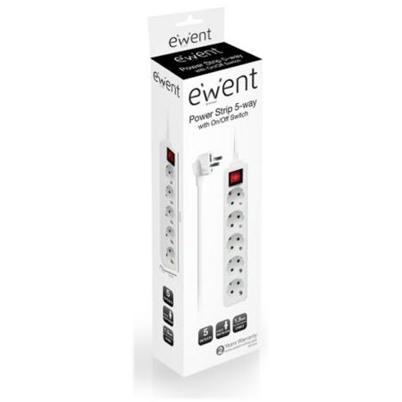EWENT EW3916  Regleta 5 Tomas / 1 interruptor 1.5m