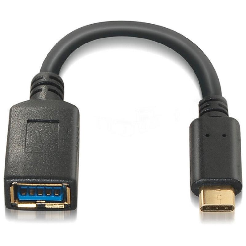 Nanocable Cable USB 3.1 Gen1 3A, USB-C/M-A/F, 15cm