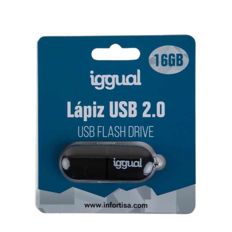 iggual Lápiz USB 2.0 16GB PEN16 negro