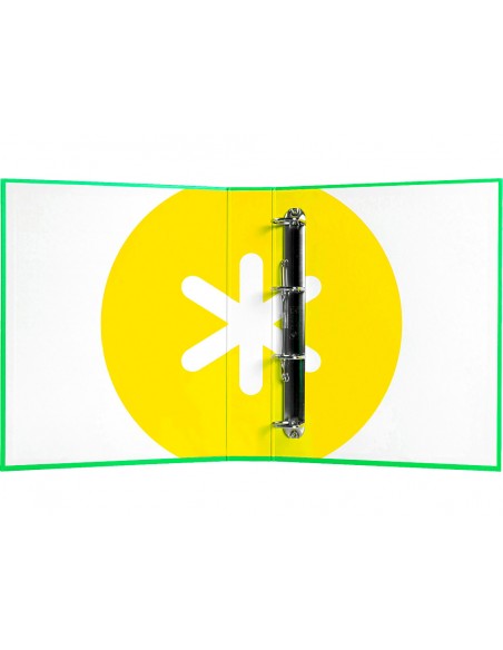 Carpeta 4 anillas 40 mm mixtas liderpapel antartik a4 forrada color verde