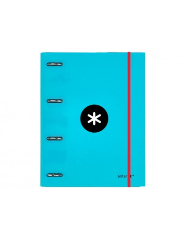 Carpeta con recambio liderpapel antartik a4 cuadro 5 mm forrada 4 anillas 25mm color turquesa