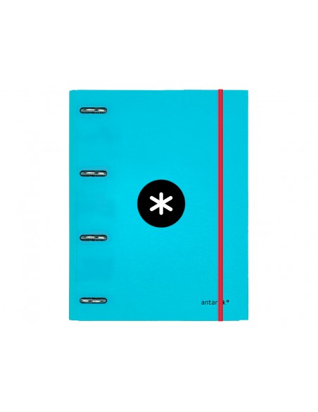 Carpeta con recambio liderpapel antartik a4 cuadro 5 mm forrada 4 anillas 25mm color turquesa
