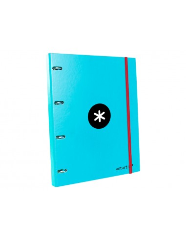 Carpeta con recambio liderpapel antartik a4 cuadro 5 mm forrada 4 anillas 25mm color turquesa