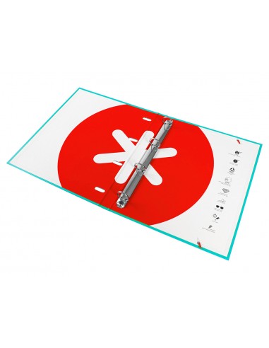 Carpeta con recambio liderpapel antartik a4 cuadro 5 mm forrada 4 anillas 25mm color turquesa