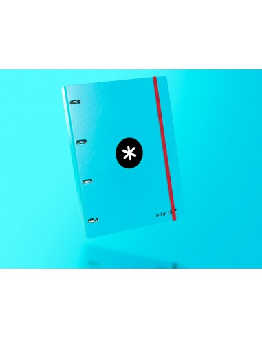 Carpeta con recambio liderpapel antartik a4 cuadro 5 mm forrada 4 anillas 25mm color turquesa