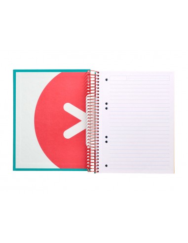 Cuaderno espiral liderpapel a5 micro antartik tapa forrada 120h 100 gr horizontal 5 bandas 6 taladros color turquesa