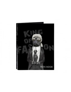 Carpeta carton folio 4 anillas mixtas pets rock fashion 265x330 mm