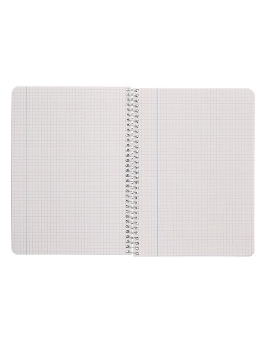 Cuaderno espiral liderpapel cuarto ecouse tapa cartulina kraft 80h papel reciclado 80 grcuadro 4mm