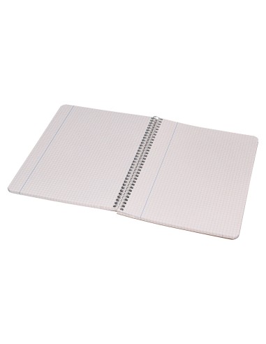 Cuaderno espiral liderpapel cuarto ecouse tapa cartulina kraft 80h papel reciclado 80 grcuadro 4mm
