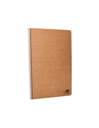 Cuaderno espiral liderpapel folio ecouse tapa cartulina kraft 80h papel reciclado 80 gr cuadro 4mm con margen