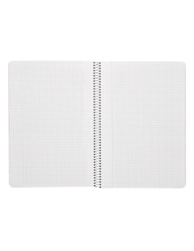 Cuaderno espiral liderpapel folio ecouse tapa cartulina kraft 80h papel reciclado 80 gr cuadro 4mm con margen