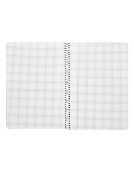 Cuaderno espiral liderpapel folio ecouse tapa cartulina kraft 80h papel reciclado 80 gr cuadro 4mm con margen