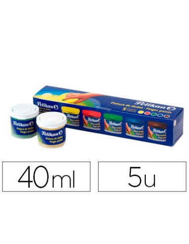 Pintura a dedos pelikan 40 ml cd 40s caja de 5 colores surtidos