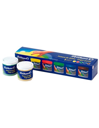 Pintura a dedos pelikan 40 ml cd 40s caja de 5 colores surtidos