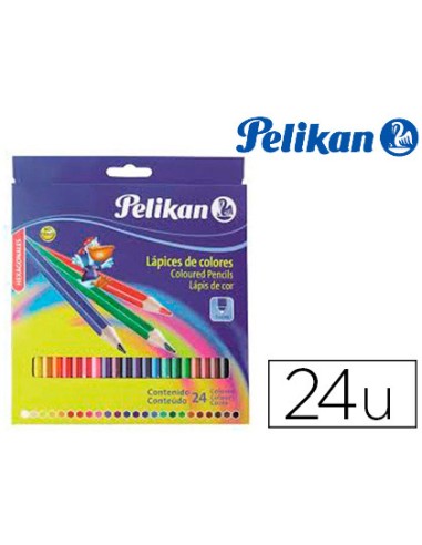 Lapices de colores pelikan hexagonales caja de 24 colores surtidos