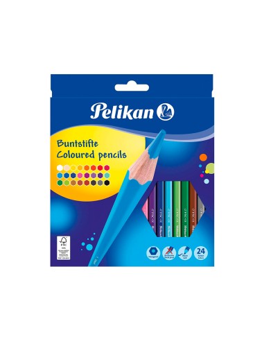 Lapices de colores pelikan hexagonales caja de 24 colores surtidos