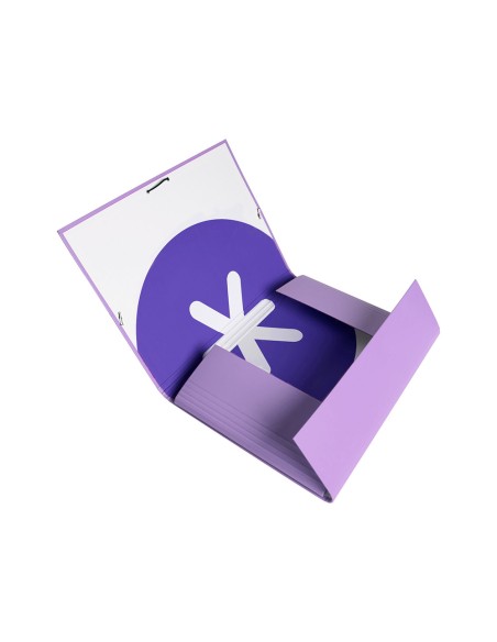 Carpeta antartik gomas a4 3 solapas carton forrado color lavanda