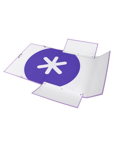Carpeta antartik gomas a4 3 solapas carton forrado color lavanda