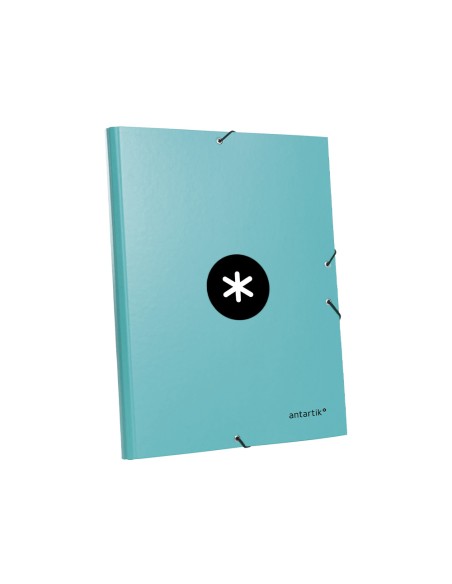 Carpeta antartik gomas a4 3 solapas carton forrado color menta