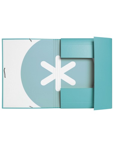 Carpeta antartik gomas a4 3 solapas carton forrado color menta