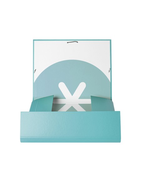 Carpeta antartik gomas a4 3 solapas carton forrado color menta