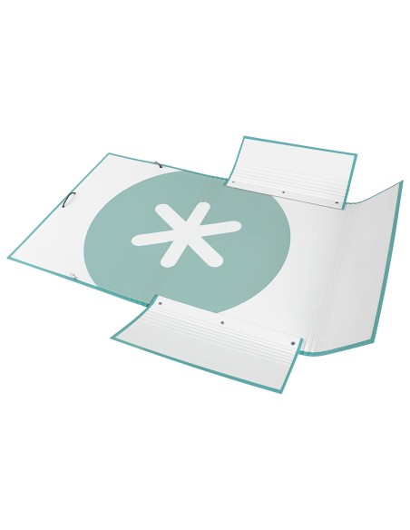 Carpeta antartik gomas a4 3 solapas carton forrado color menta