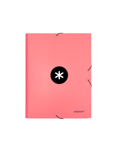 Carpeta antartik gomas a4 3 solapas carton forrado color coral
